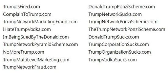 特朗普收購的域名